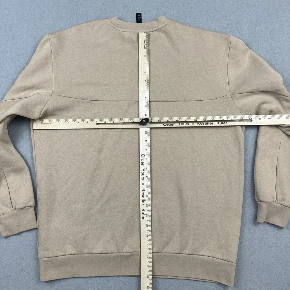 Adidas Sweatshirt Men Medium Beige Pullover Trefoil Logo Jumper Crew Neck M
